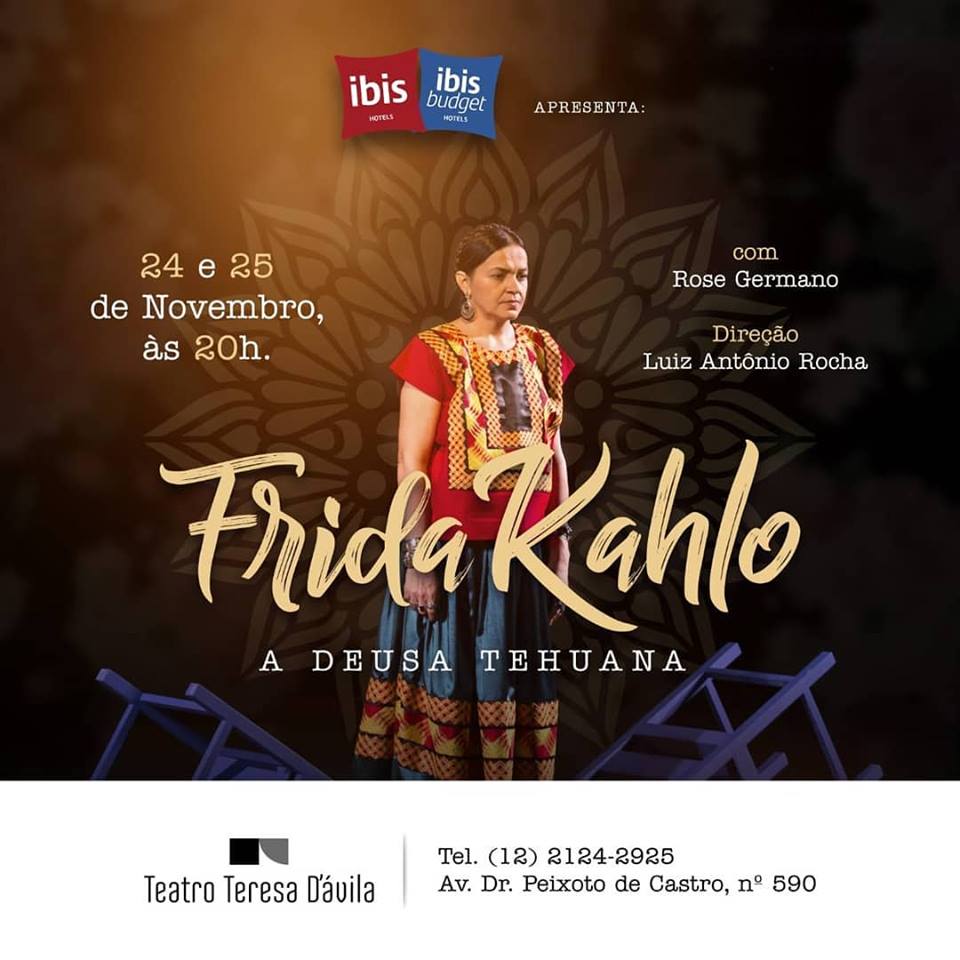 Teatro Teresa D’ávila apresenta monólogo “Frida Kahlo – A deusa Tehuana”